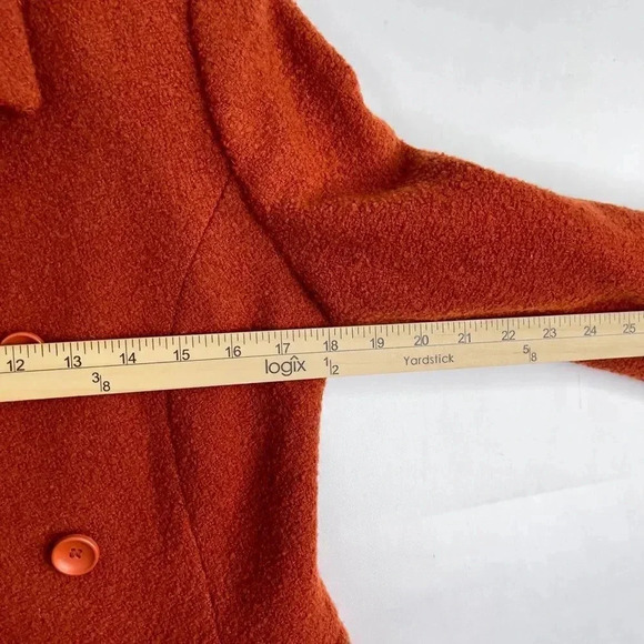 Kate Hill Double-Breasted Burnt Orange Wool Blazer - Picture 9 of 11